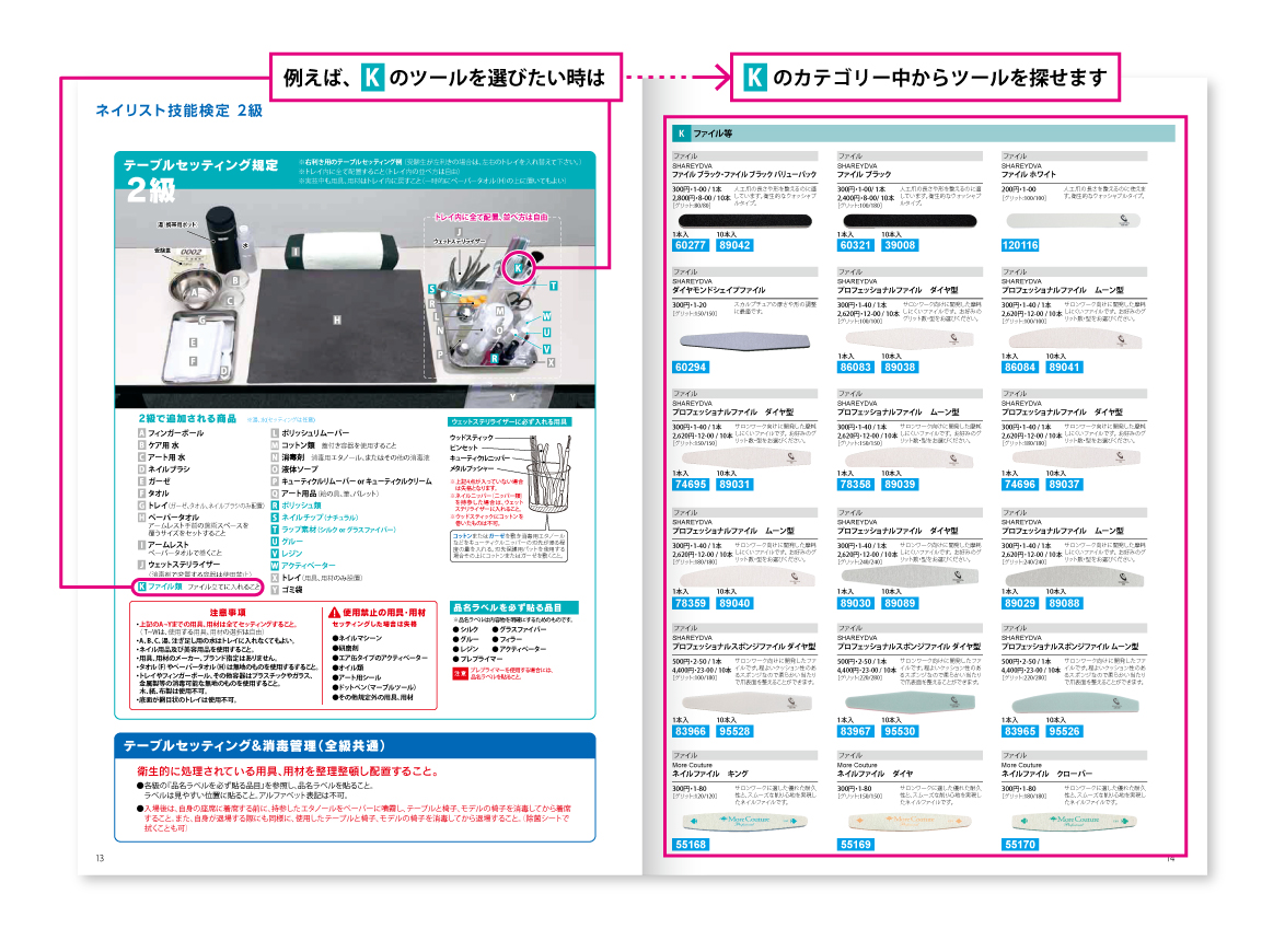 ネイル検定用品　まとめ売り I-NAIL-Aジェルネイル検定3級」のテーブルセッティング | ネイル検定